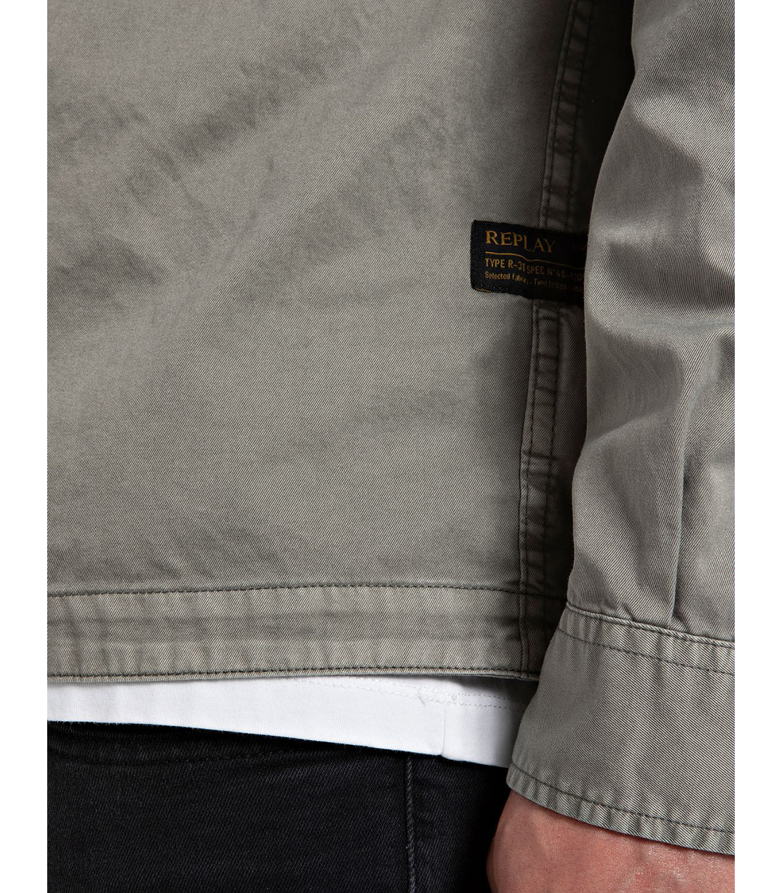 ライトコットンツイル フルジッパーシャツ 詳細画像 ミリタリーグレー 5